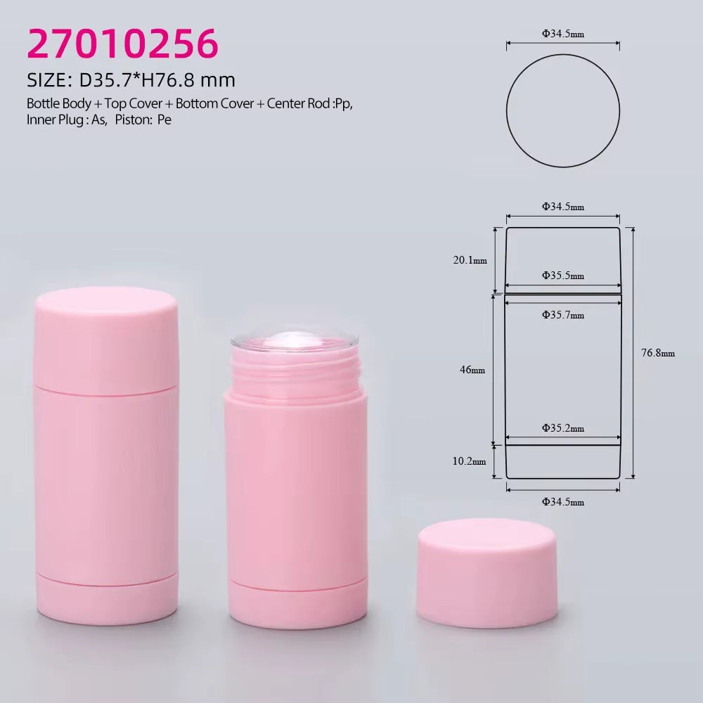 Custom Clear Sun Stick Packaging Plastic Deodorant Tube Oversize 50G 75G with Screw Cap for Lip Balm Chapstick Custom Logo