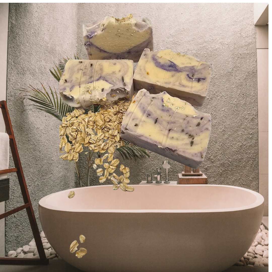 Goat Milk, Lavender & Oatmeal Soap Bar – Natural Moisturizing Soap for Sensitive Skin & Eczema Relief