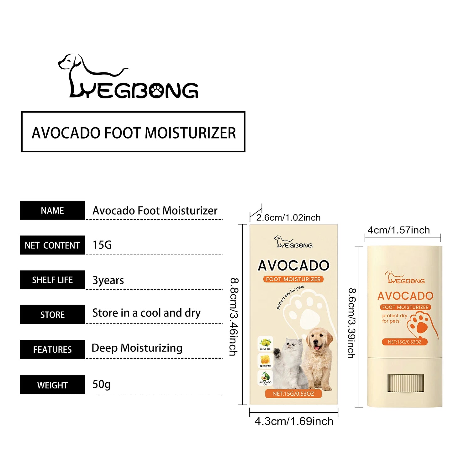 Yegbong 15g Pet Paw Care Balm