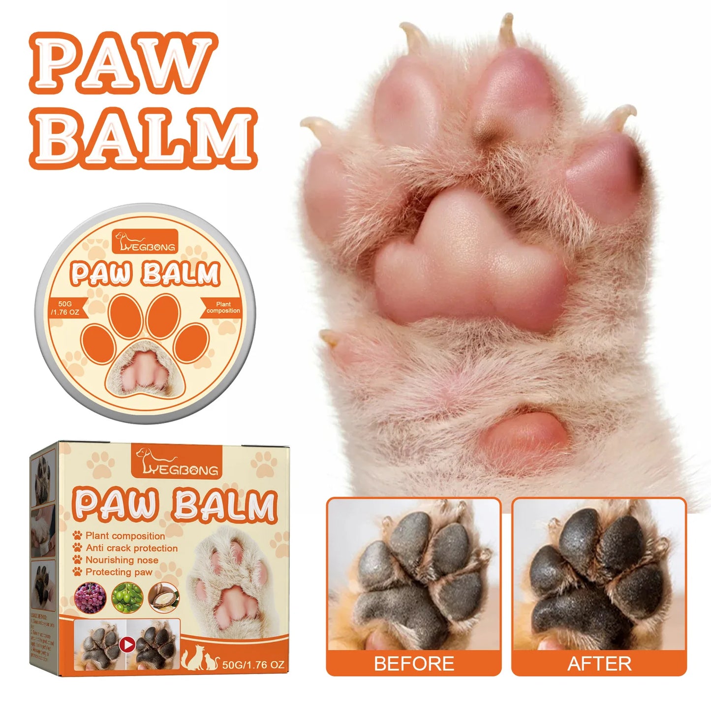 Yegbong 50g Pet Paw Moisturizing Care Balm