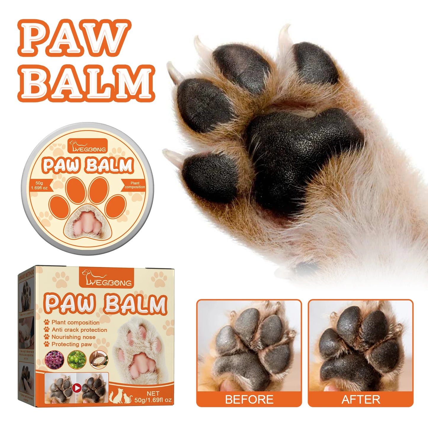 Yegbong 50g Pet Paw Moisturizing Balm