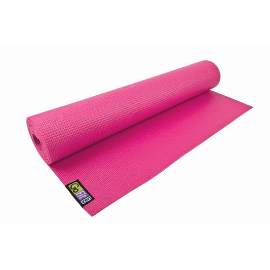 Non-Slip Yoga Mat with Pink Color & Integrated Posture Wall Chart