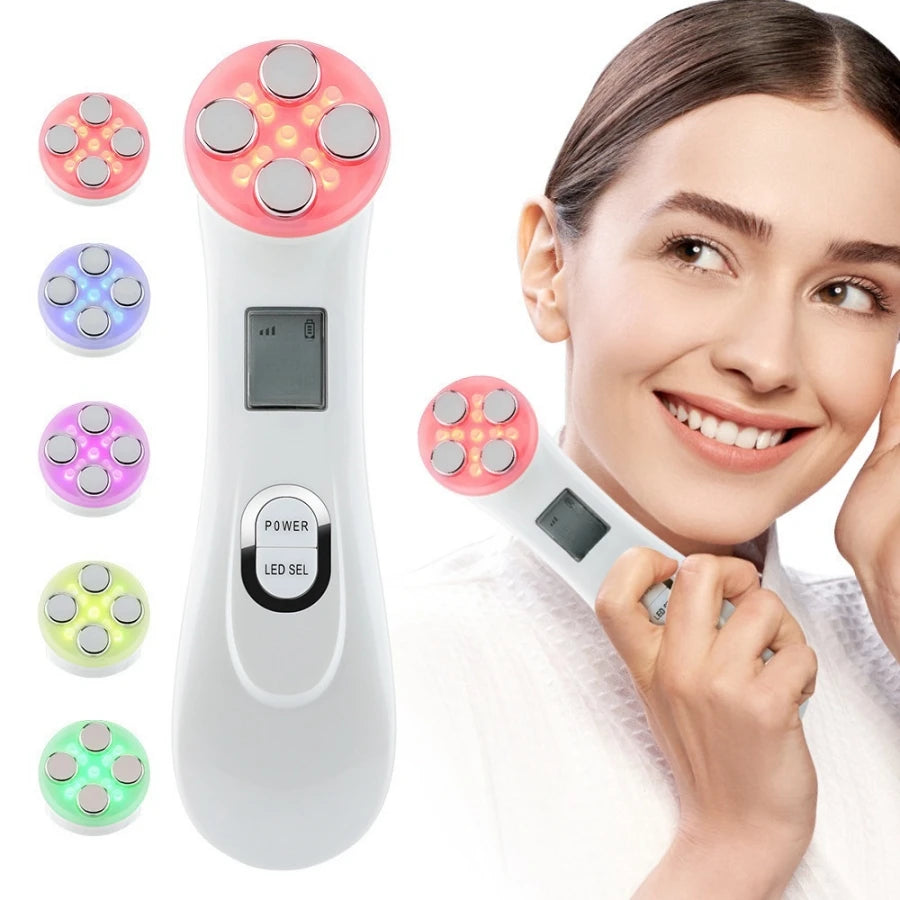 Facial & Neck Beauty Device – 5 Colors, 5 Massage Modes, USB Rechargeable