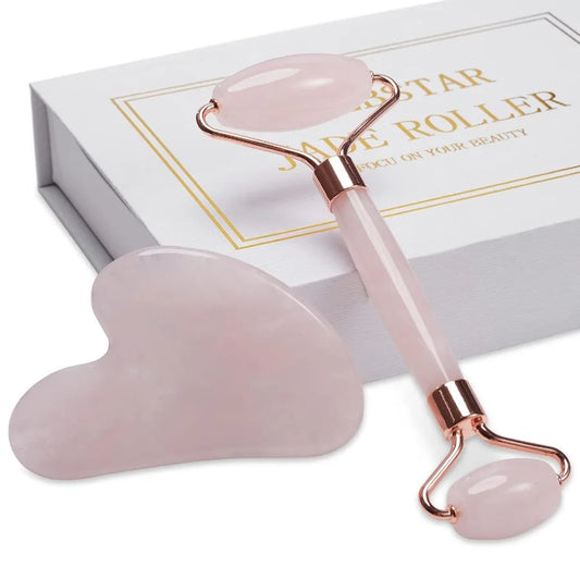 Jade Roller & Gua Sha Facial Massager – Anti-Puffiness & Skin Care Tool