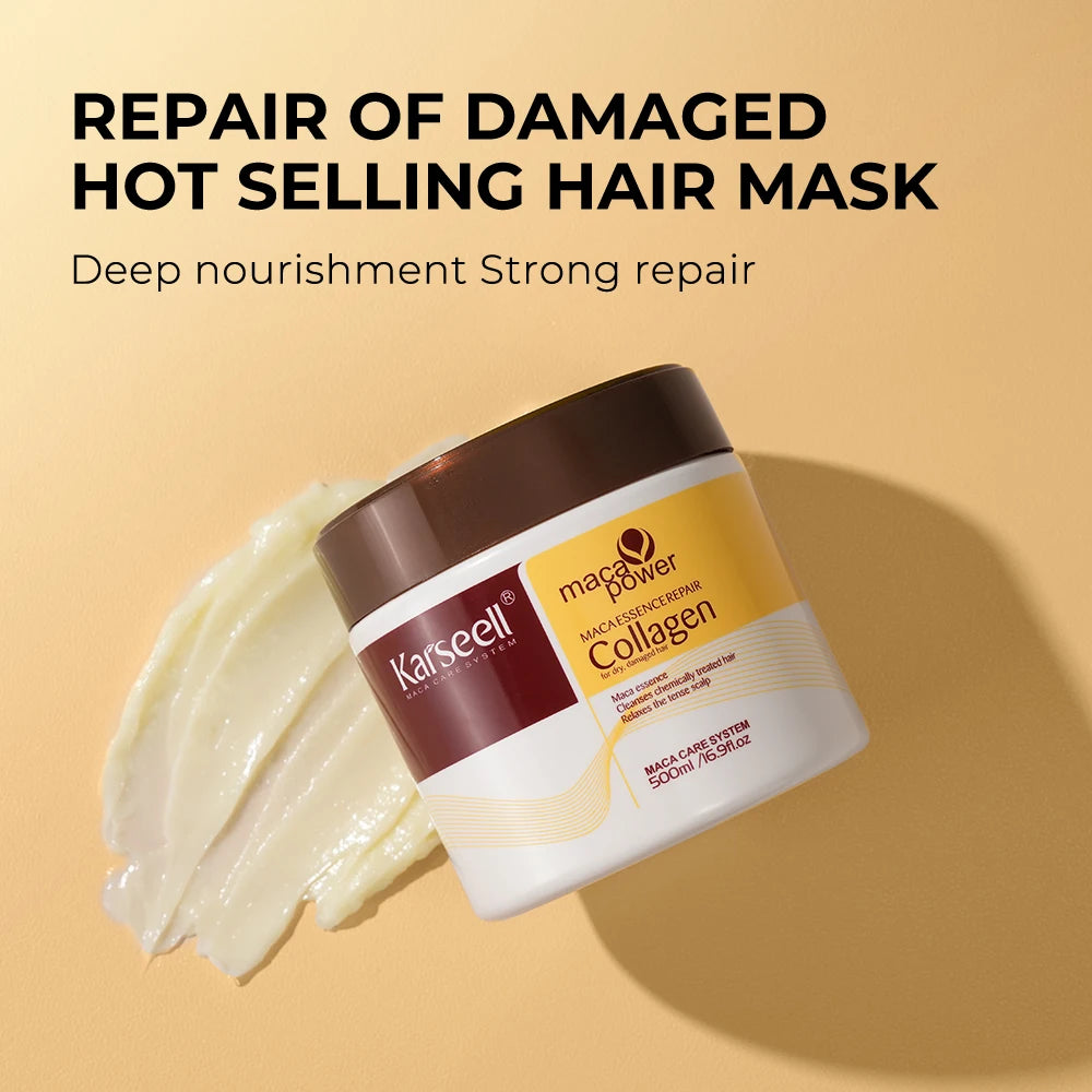Karseell Collagen Hair Mask + Argan Oil Hair Serum – Complete Repair & Nourishment Set