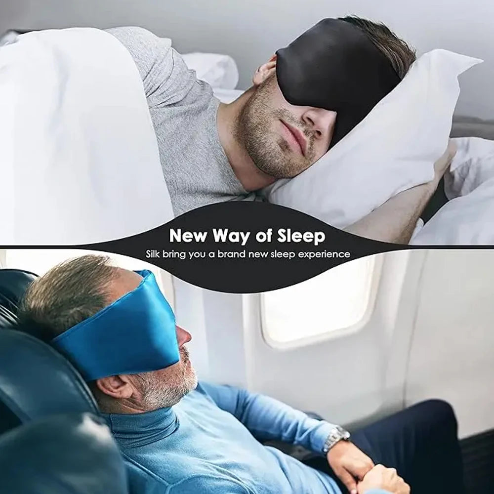 Mulberry Silk Sleeping Mask – Soft Padded Light-Blocking Eyeshade for Travel & Rest