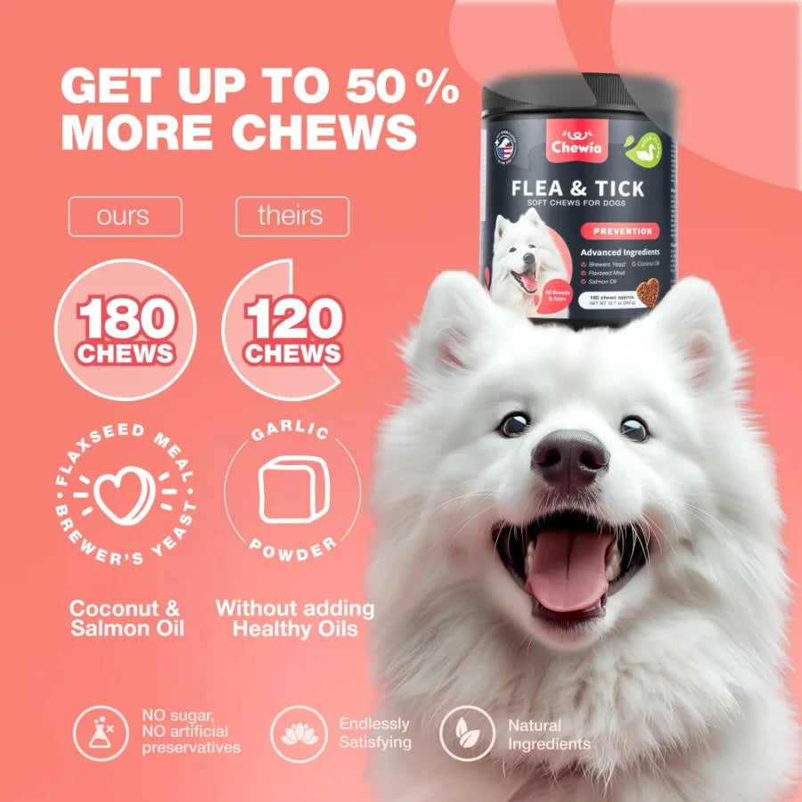 Dog Flea & Tick Prevention Chews – Natural Soft Treats