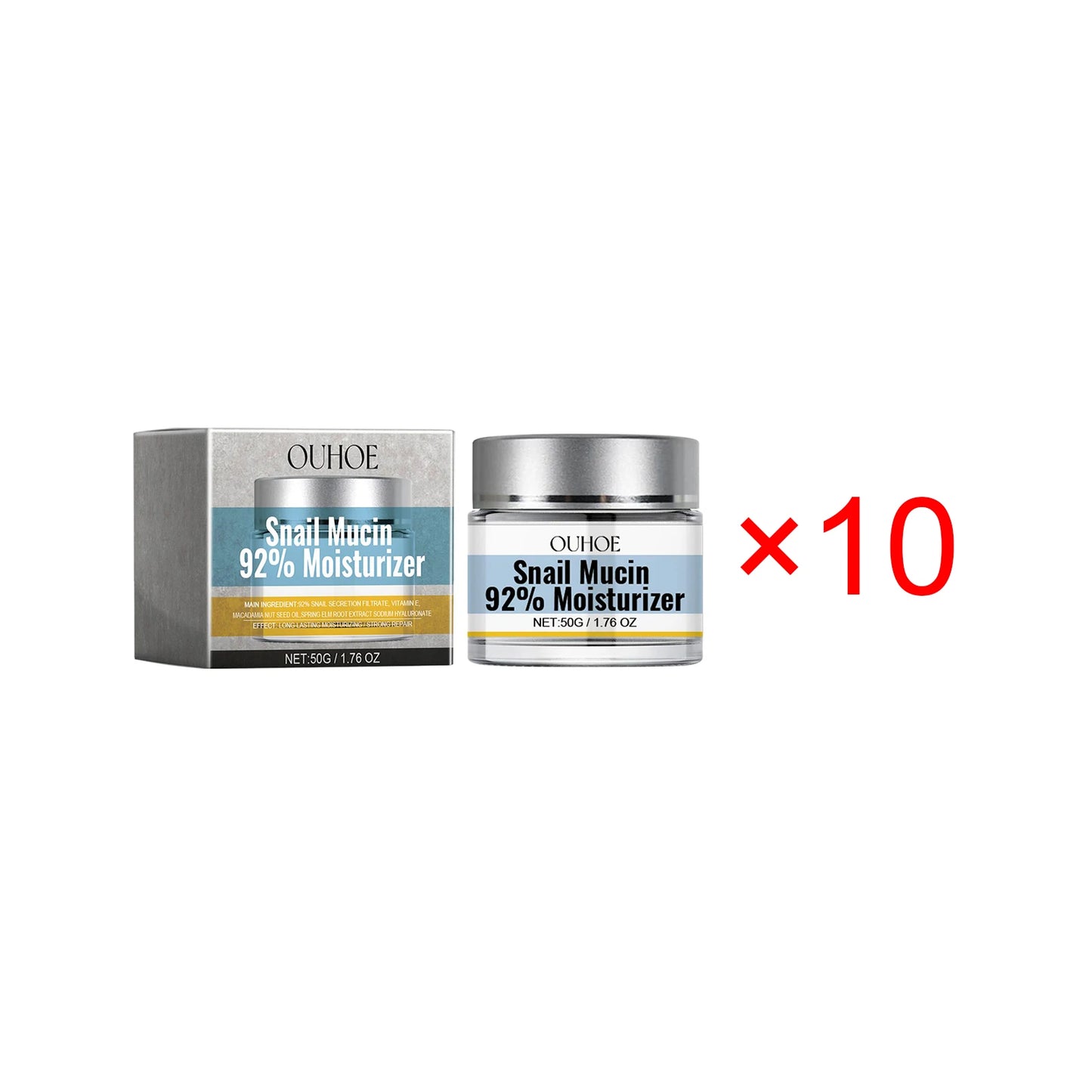 Snail Mucin 92% Hydrating & Repairing Facial Moisturizer – Firming & Whitening Skincare Cream