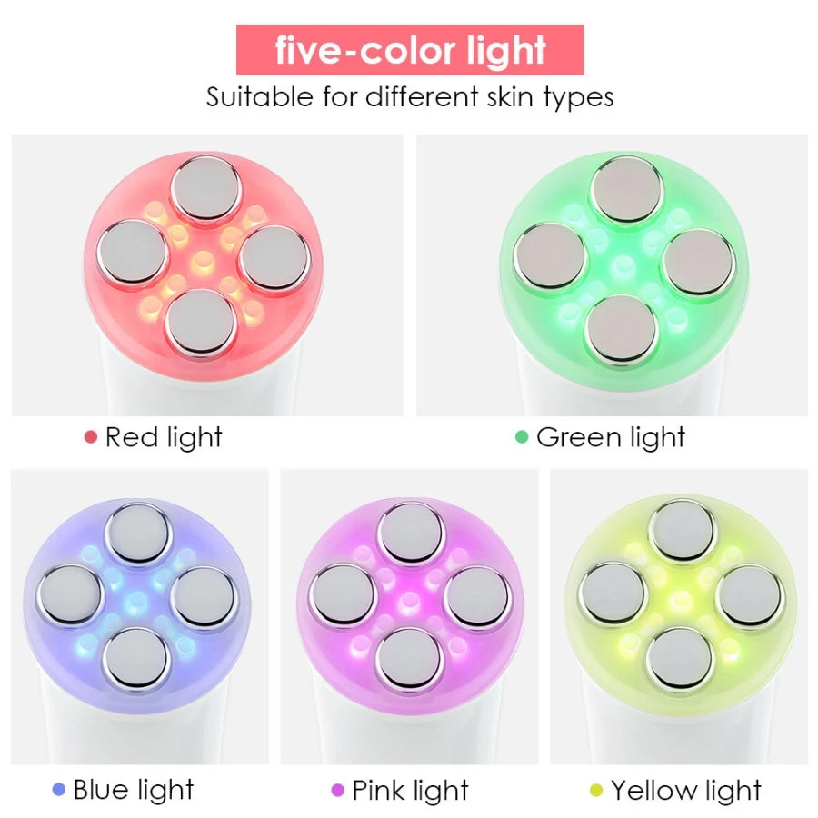 Facial & Neck Beauty Device – 5 Colors, 5 Massage Modes, USB Rechargeable
