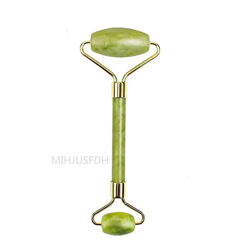Natural Jade Roller & Gua Sha Set – Double-Ended Facial Massager