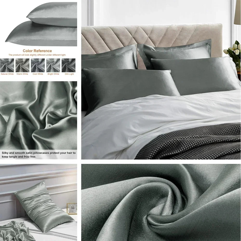 2 Pack Satin Pillowcases – Soft, Cooling & Skin-Friendly