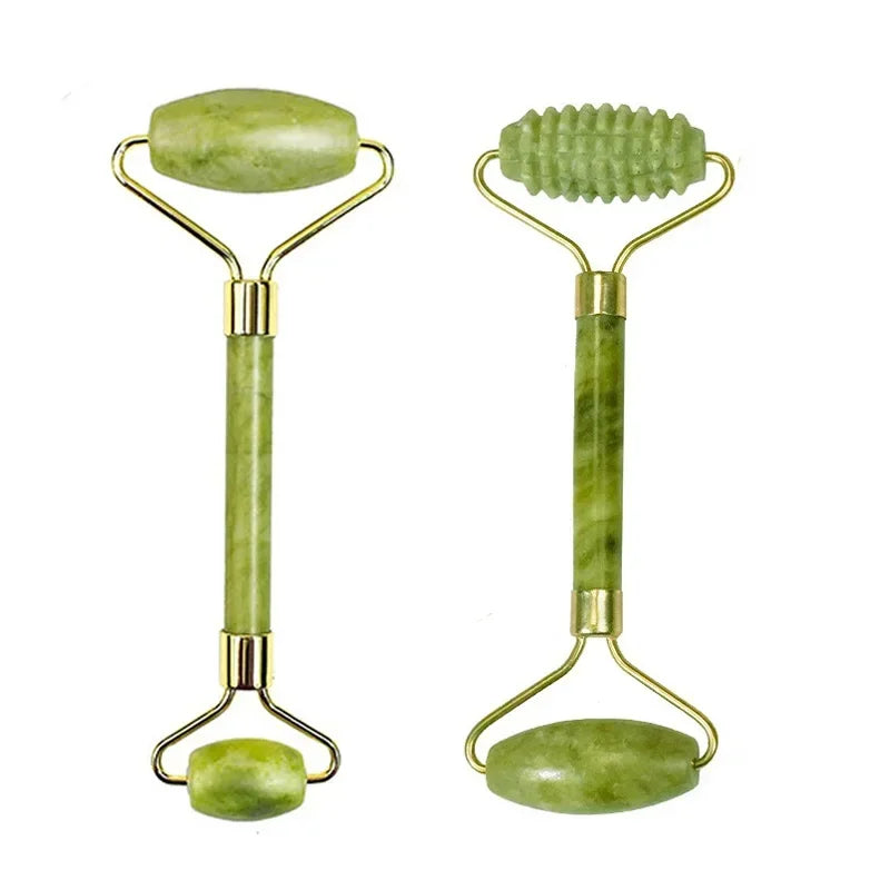 Natural Jade Roller & Gua Sha Set – Face Lifting & Anti-Wrinkle Massager
