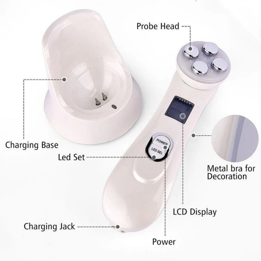 Facial & Neck Beauty Device – 5 Colors, 5 Massage Modes, USB Rechargeable