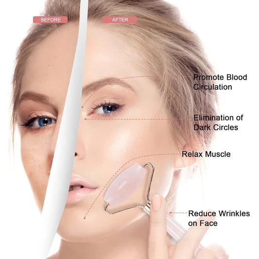 Jade Roller & Gua Sha Facial Massager – Anti-Puffiness & Skin Care Tool