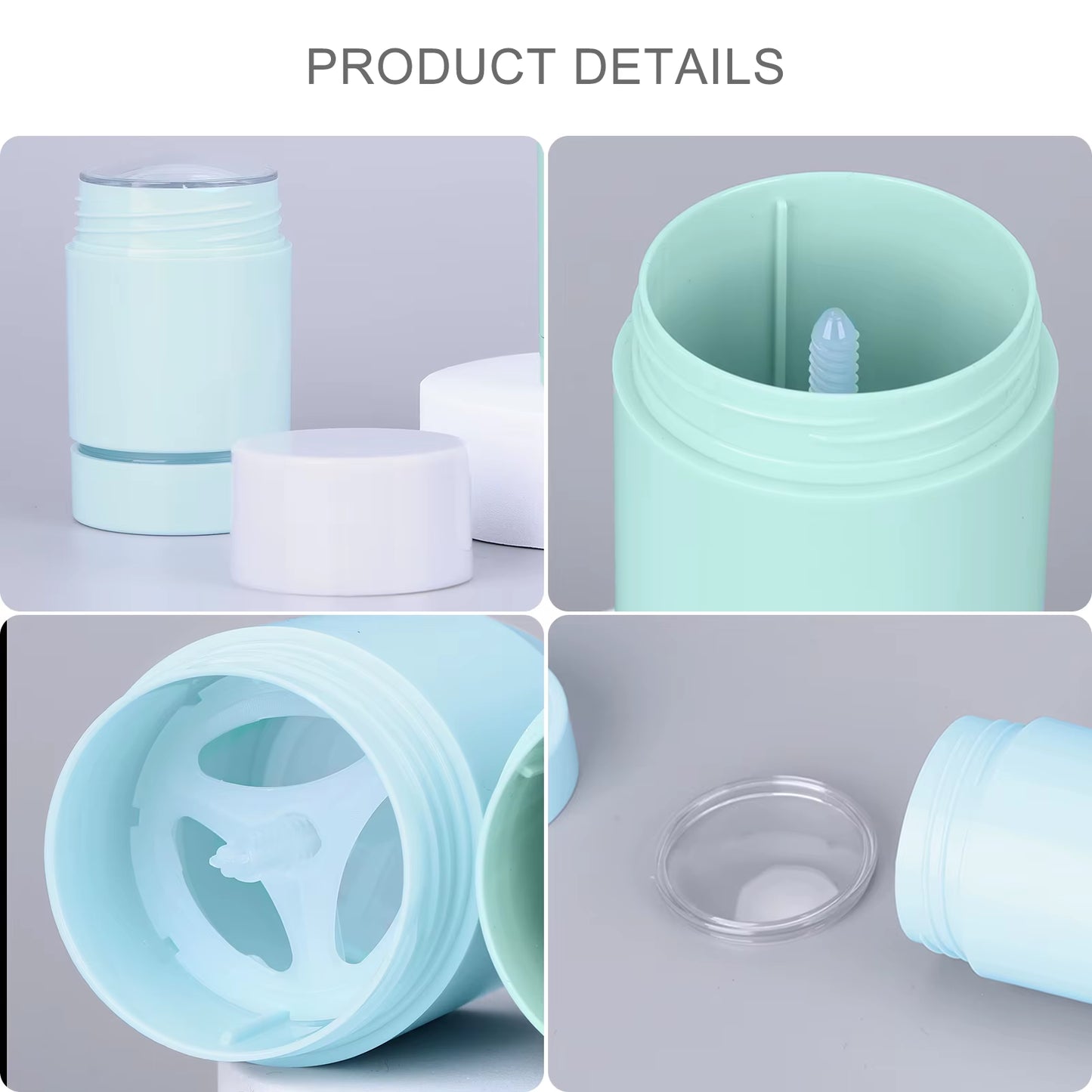 Custom Clear Sun Stick Packaging Plastic Deodorant Tube Oversize 50G 75G with Screw Cap for Lip Balm Chapstick Custom Logo