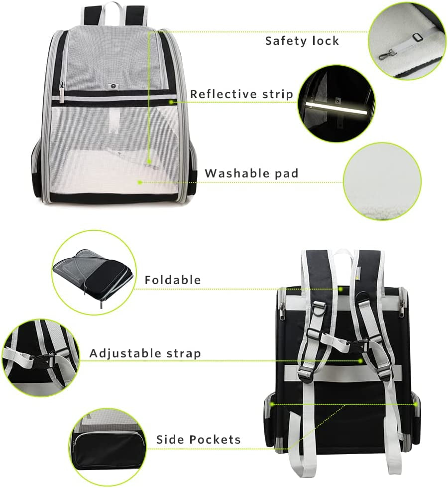 Paw Voyager™ Bubble Backpack Pet Carrier – Ventilated Travel Bag for Cats & Small Dogs