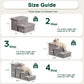 Dog Stairs for High Bed 18"H,Foldable Pet Stairs for Small Medium or Large Dogs Puppy with Storage for Bed or Couch, Cat Dog Steps Ramp with Zip up to 200 Lbs(Solid Grey,3 Steps No Condo)
