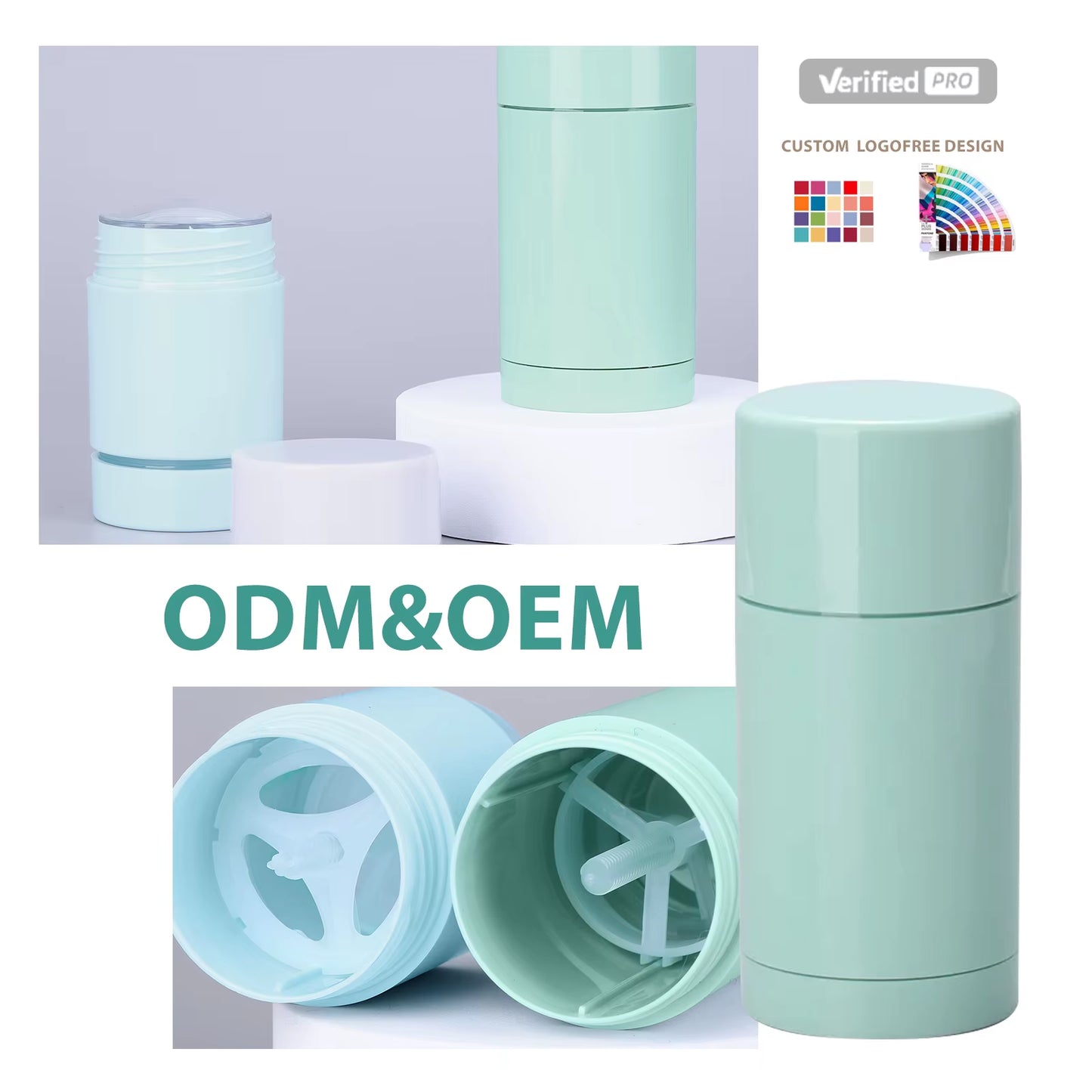 Custom Clear Sun Stick Packaging Plastic Deodorant Tube Oversize 50G 75G with Screw Cap for Lip Balm Chapstick Custom Logo