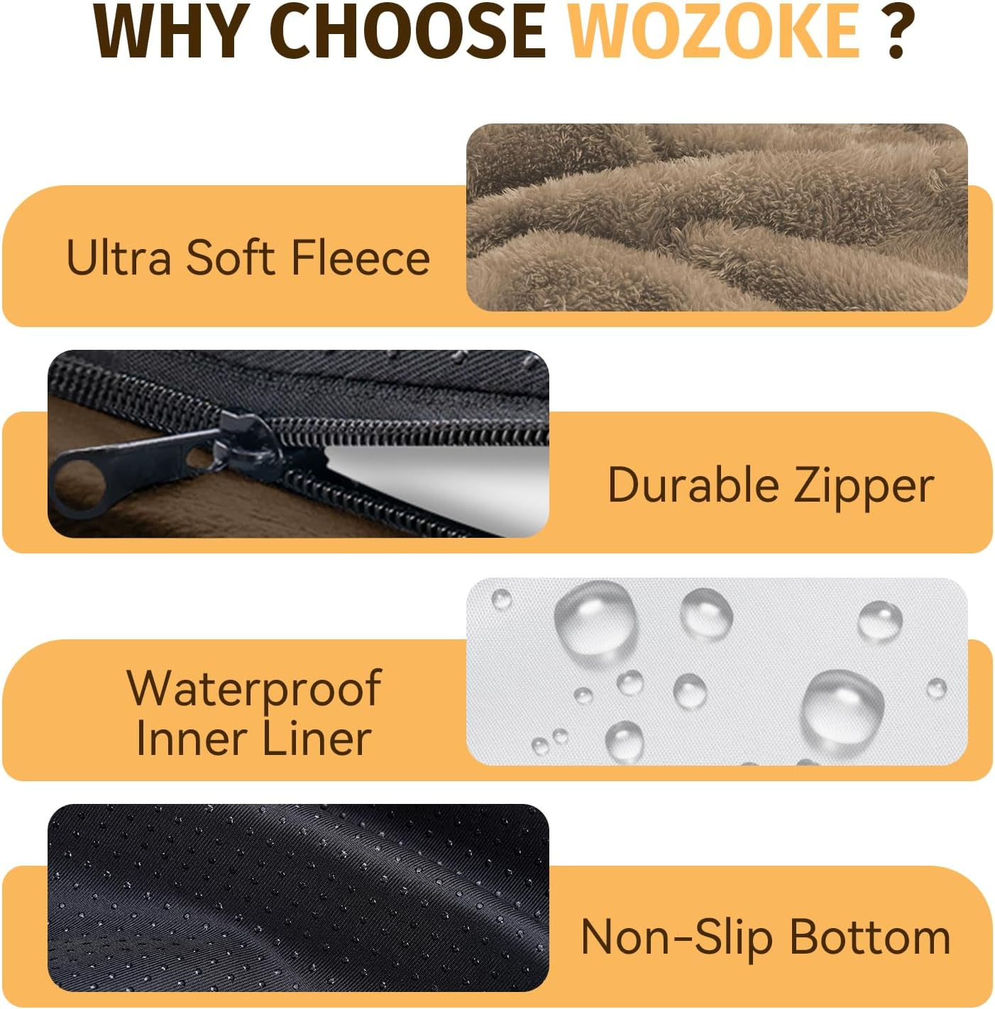 PawLuxe™ XL Orthopedic Dog Bed – Waterproof Memory Foam with Bolsters (Coffee)