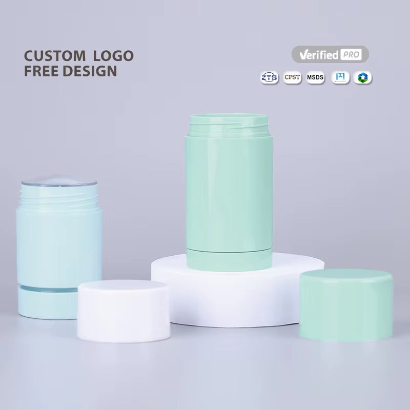 Custom Clear Sun Stick Packaging Plastic Deodorant Tube Oversize 50G 75G with Screw Cap for Lip Balm Chapstick Custom Logo