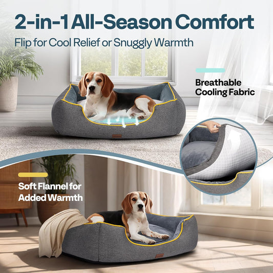 ThermaNest™ Orthopedic Dog Bed – 36" Dual-Layer Cooling & Warming Comfort