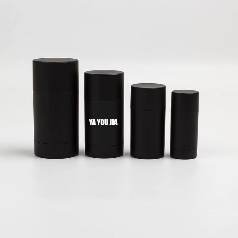Empty Deodorant round Container 15G 75G Stocks Plastic Fragrant Antiperspirant Twist Face Matte Black for Clear Fragrance
