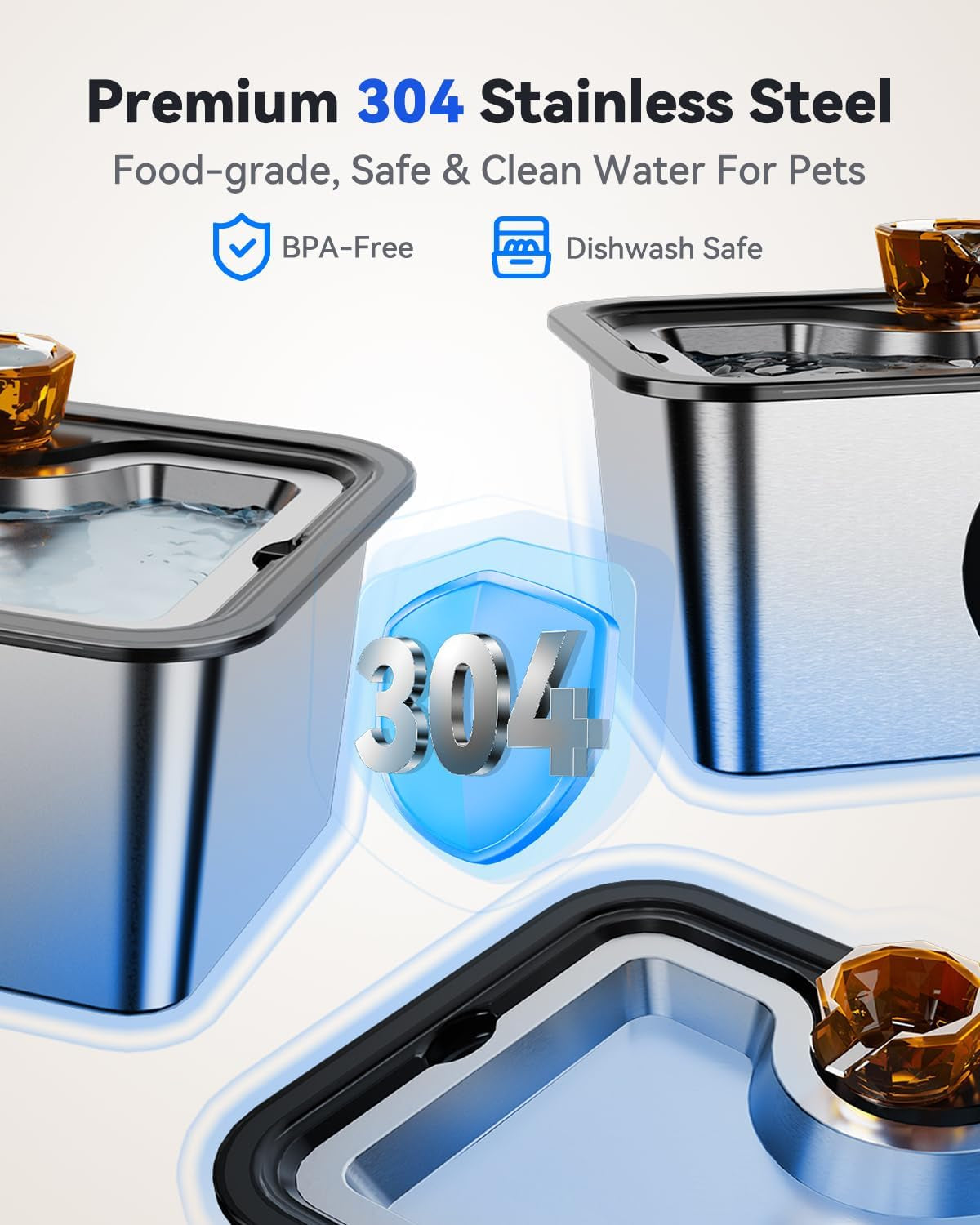 HydraFlow™ XL Pet Water Fountain – 3-Gallon Stainless Steel for Larg  ​​​​​​​​​​​​​​
