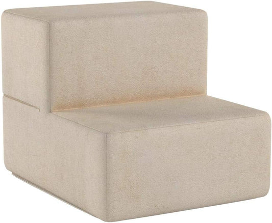 Foam 13 Inch 2-Step Step Pet Stairs, Pet Ramp for Cats and Dogs, Extra Small, Beige