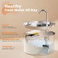 Cat Water Fountain Stainless Steel: 2.2 L Cat Fountain for Drinking - Automatic Pet Water Fountain for Cats inside - Metal Cat Dog Water Dispenser Bowl with Faucet Water Level Window Ultra Quiet Pump