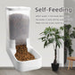 Automatic Gravity Pet Feeder and Water Dispenser Set for Dogs and Cats, Large Capacity (3.8L)