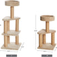 Cat Tree - Indoor Cat & Kittens Multi-Level Climbing Activity Tower with Scratching Posts, Large (45.9"H) - Beige