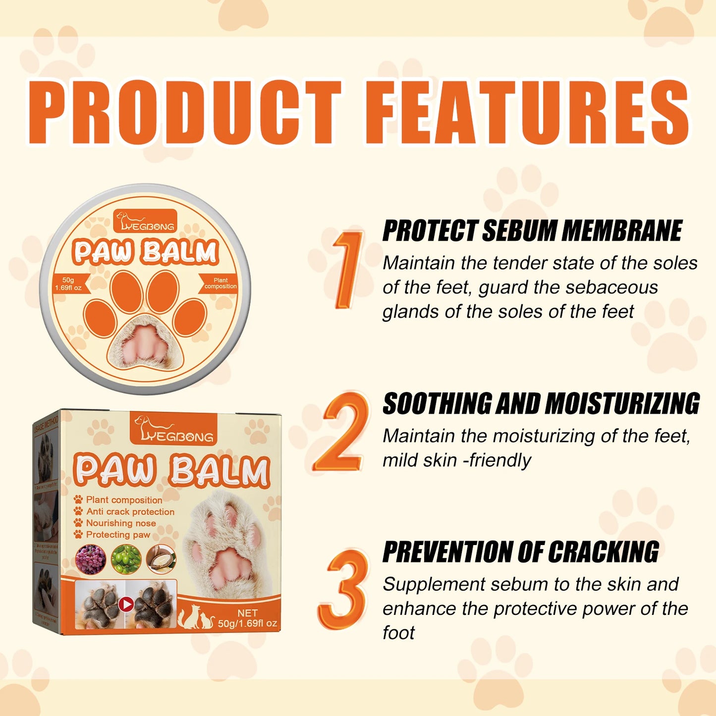 Yegbong 50g Pet Paw Moisturizing Balm