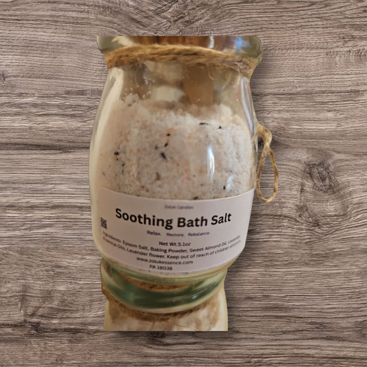 Soothing Bath Salt with Eucalyptus, Lavender & Peppermint – Relaxing Aromatherapy Blend