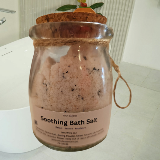 Soothing Bath Salt with Eucalyptus, Lavender & Peppermint – Relaxing Aromatherapy Blend