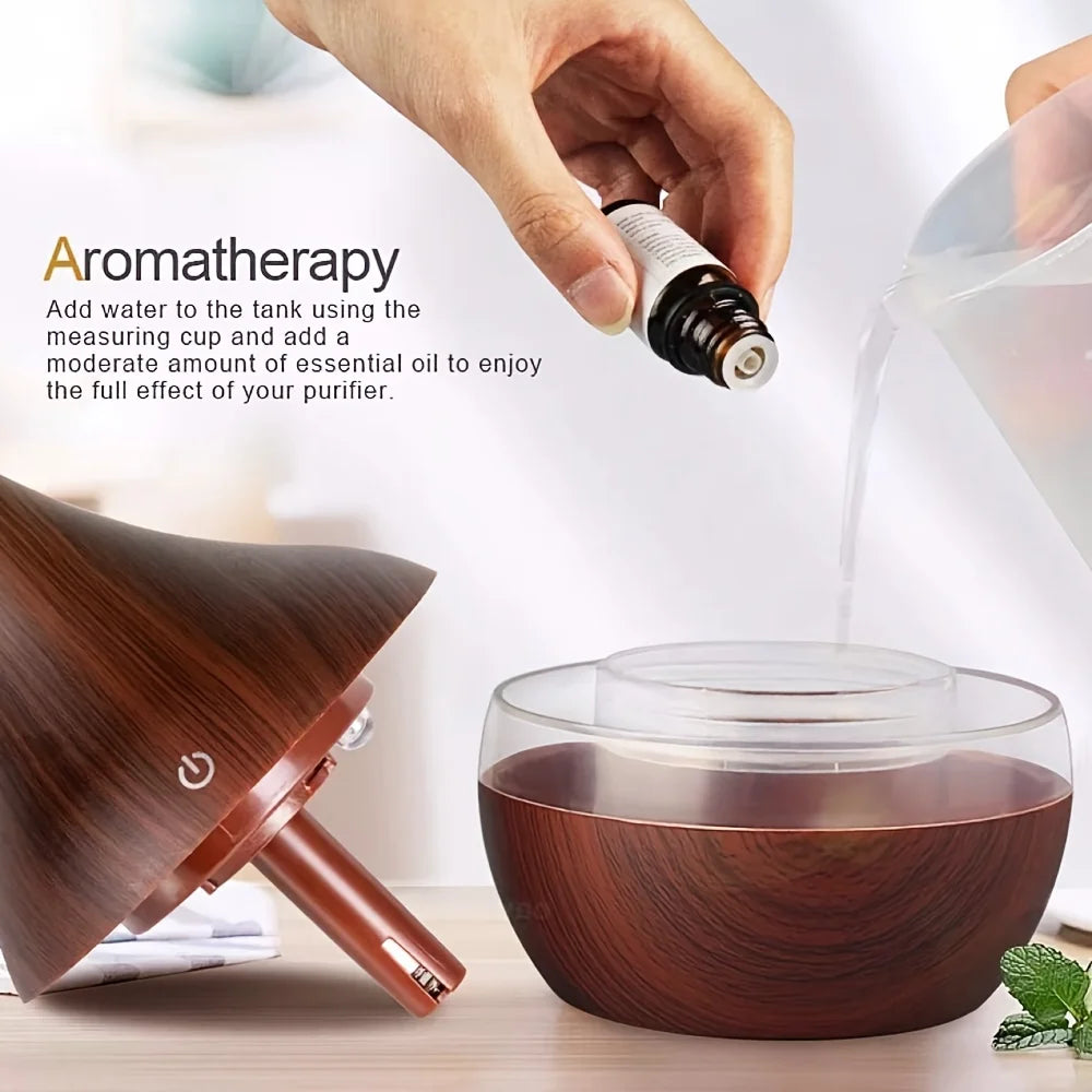 USB-Powered Quiet Aromatherapy Humidifier with LED Light (300ML / 10.14 Oz)