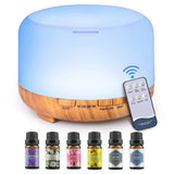 500ML Aromatherapy Oil Diffuser + 6 Essential Oils Gift Set