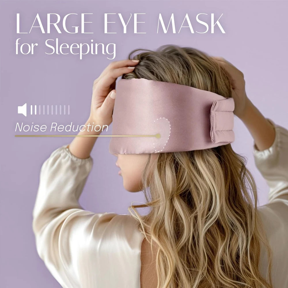 100% Mulberry Silk Sleeping Mask – Soft Padded Light-Blocking Eye Cover for Travel & Rest