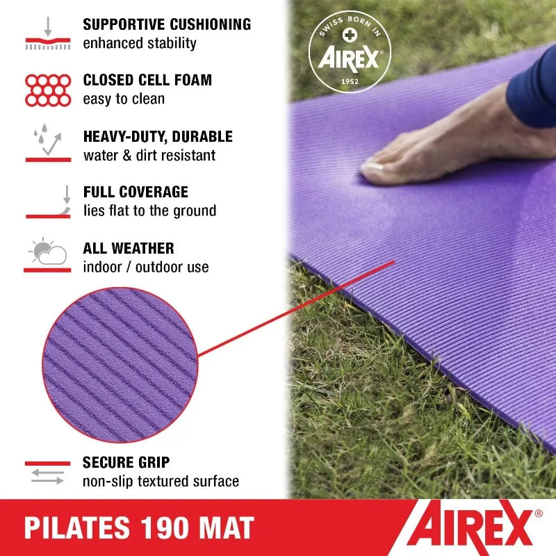 AIREX Pilates 190 Exercise Mat – Yoga, Rehab & Balance Training