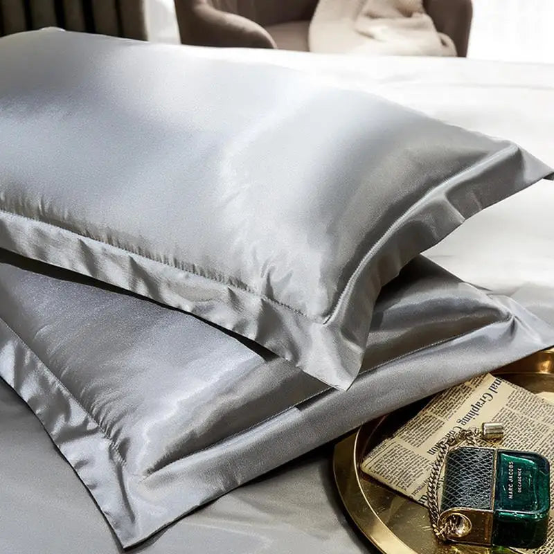 2Pcs Mulberry Silk Pillowcases – Silky Satin Pillow Covers for Comfortable Sleep & Home Décor (19x29in)