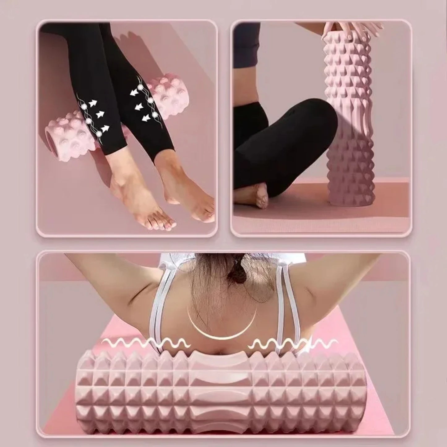 Yoga Block & Pilates Foam Roller – Muscle Massage & Fitness Equipment