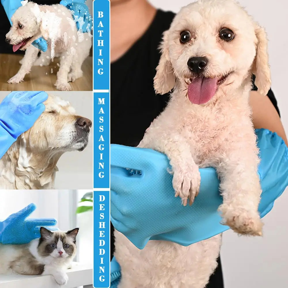 2-in-1 Grooming & Cleaning Gloves – Keep Pets Clean, Healthy & Happy