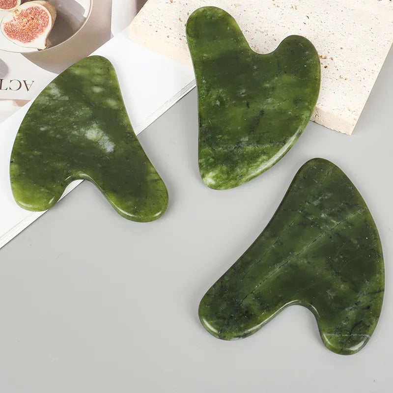 Helu Jade Gua Sha Tool – Xiuyan Jade Heart-shape Massager