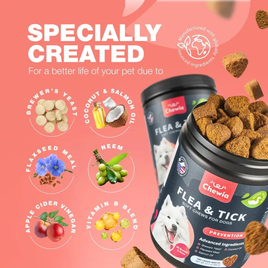 Dog Flea & Tick Prevention Chews – Natural Soft Treats