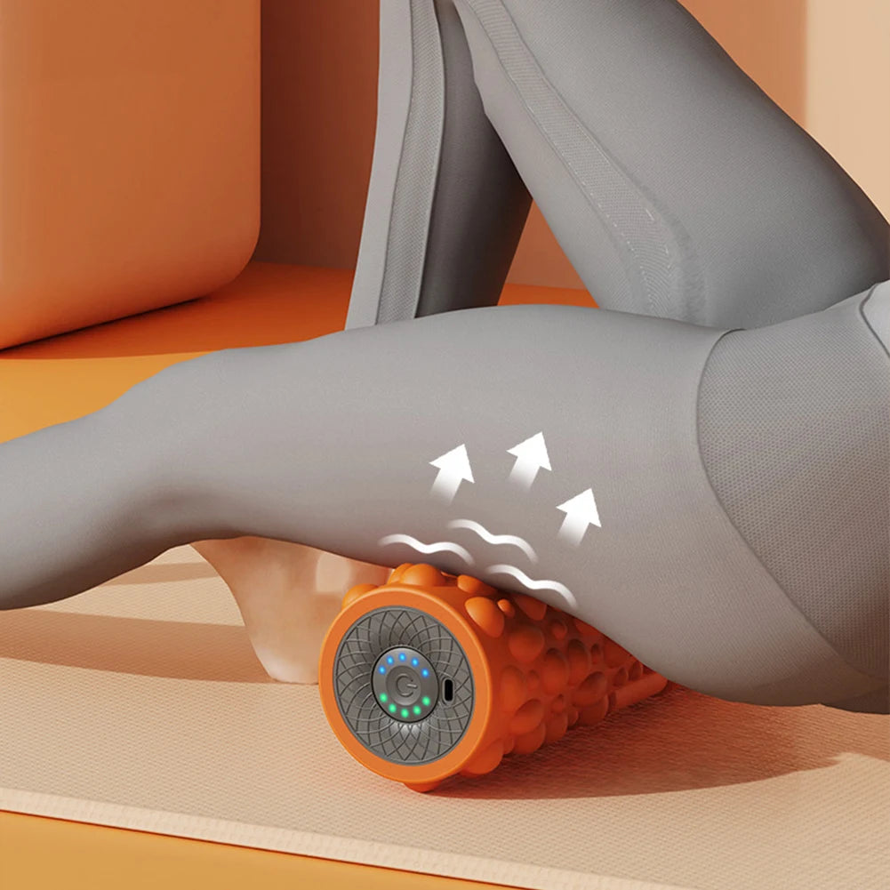 Electric Vibrating Foam Roller – 5-Mode Rechargeable Massage Column