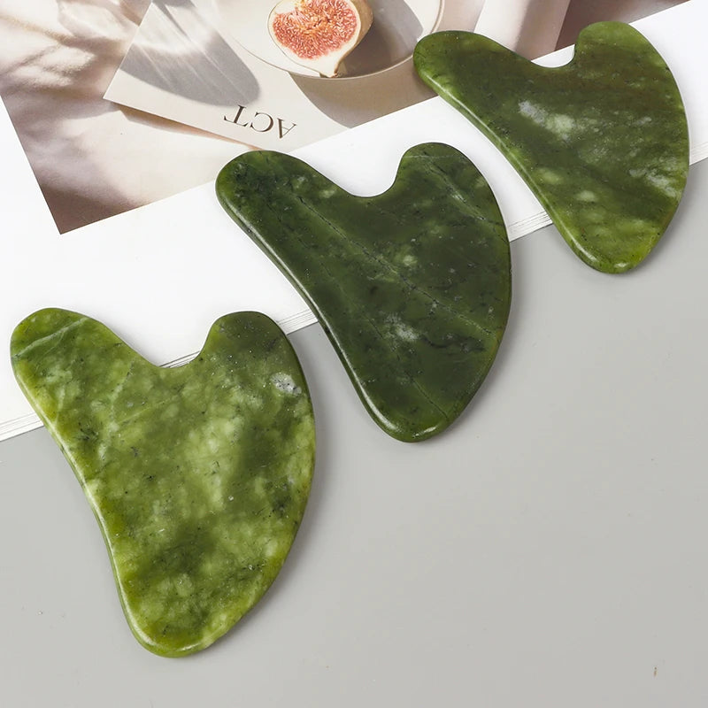 Helu Jade Gua Sha Tool – Xiuyan Jade Heart-shape Massager