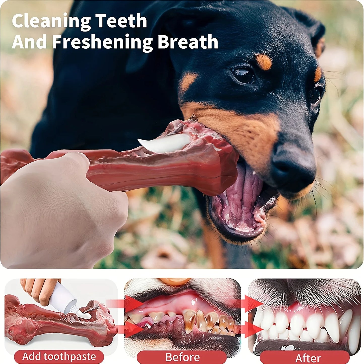 Durable Dog Chew Toys for Aggressive Chewers – Natural Rubber Teeth-Cleaning Toy
