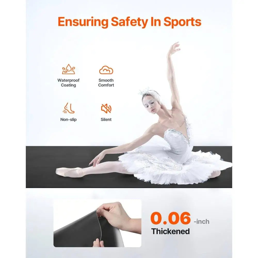 6.6ft x 3ft PVC Yoga & Pilates Fitness Mat Set