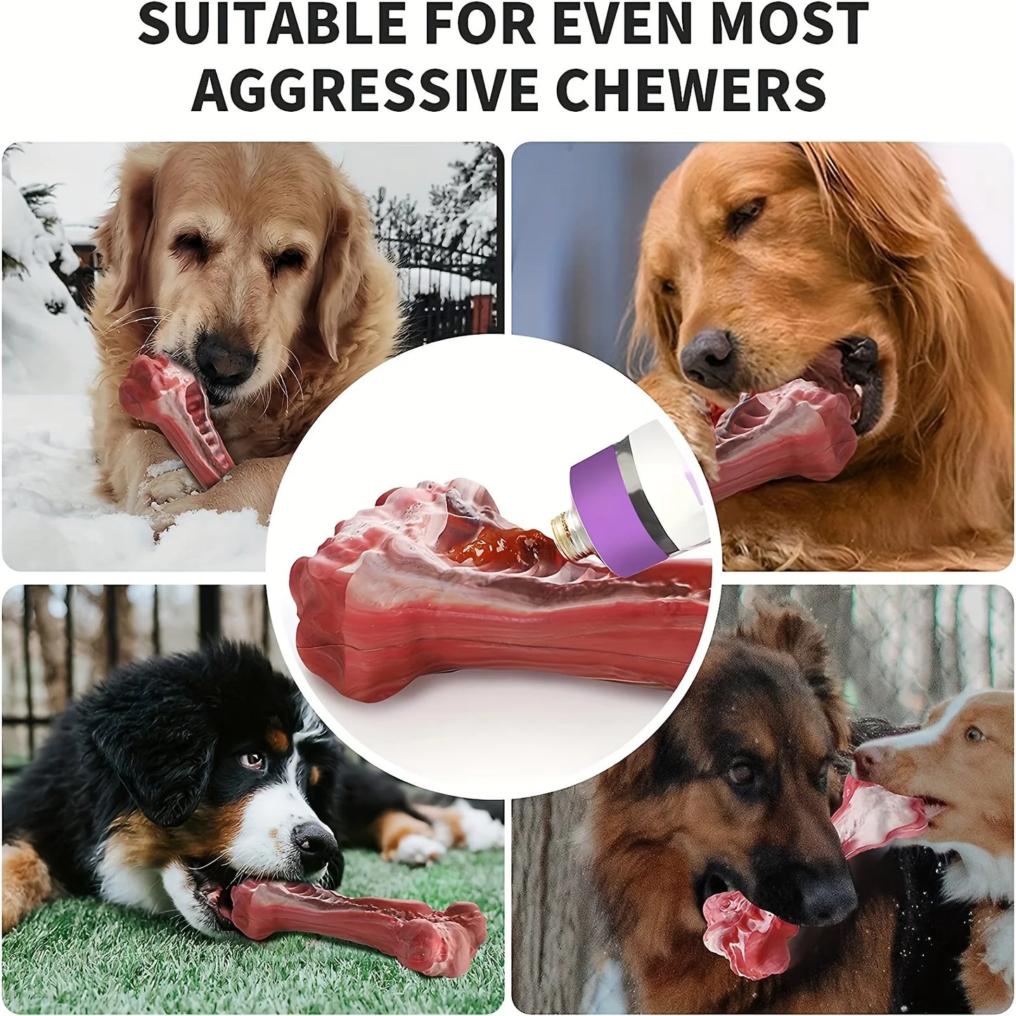 Durable Dog Chew Toys for Aggressive Chewers – Natural Rubber Teeth-Cleaning Toy