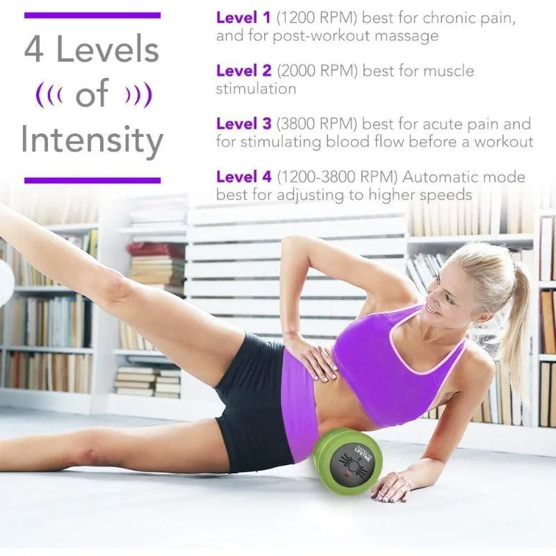 17" Vibrating Foam Roller – 4-Speed Rechargeable Deep Tissue Massager