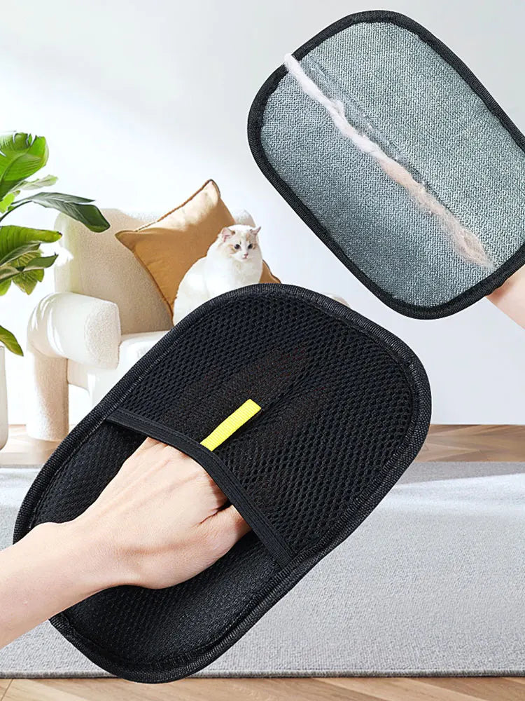 Pet Grooming Gloves – Hair Remover & Gentle Brush for Dogs, Cats & Rabbits